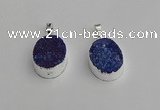 NGP7190 15*20mm oval druzy quartz pendants wholesale