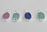 NGP7192 15*20mm oval druzy quartz pendants wholesale