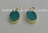 NGP7199 15*20mm oval druzy quartz pendants wholesale