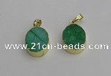 NGP7200 15*20mm oval druzy quartz pendants wholesale