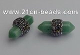 NGP7212 15*40mm sticks green aventurine pendants wholesale