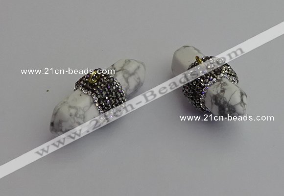 NGP7215 15*40mm sticks white howlite pendants wholesale