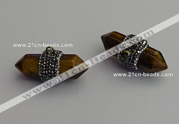 NGP7218 15*40mm sticks yellow tiger eye pendants wholesale