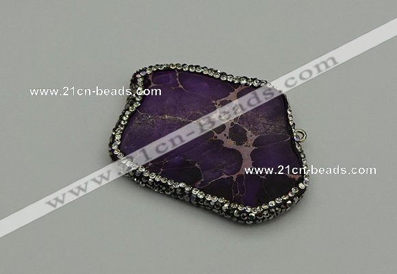 NGP7225 30*50mm - 40*60mm freeform sea sediment jasper pendants