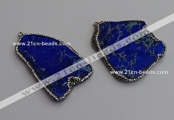 NGP7230 30*50mm - 40*60mm freeform sea sediment jasper pendants