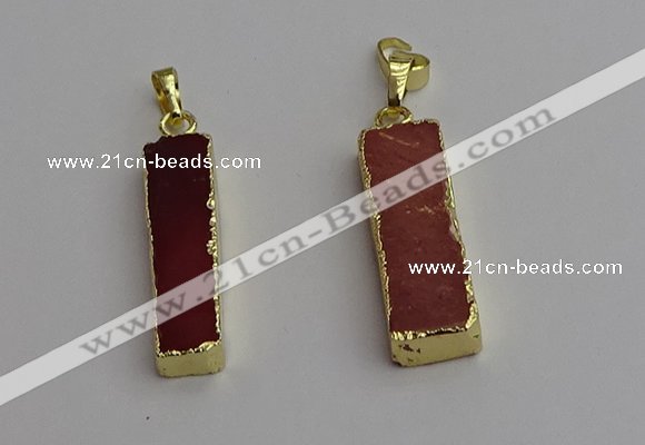 NGP7242 15*28mm rectangle mookaite gemstone pendants wholesale