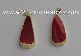 NGP7245 10*40mm flat teardrop mookaite gemstone pendants