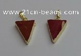 NGP7250 18*25mm triangle mookaite gemstone pendants