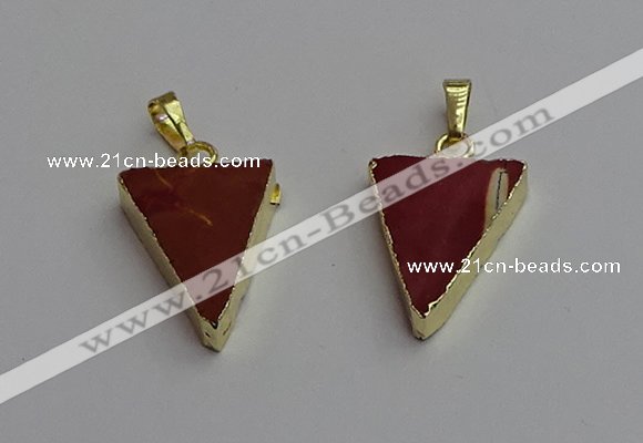 NGP7250 18*25mm triangle mookaite gemstone pendants