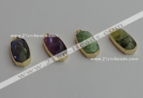 NGP7275 13*25mm faceted freeform labradorite pendants wholesale