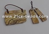 NGP7278 10*25mm - 25*45mm freeform picture jasper pendants sets