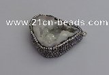 NGP7282 25*35mm - 35*40mm freeform plated druzy agate pendants