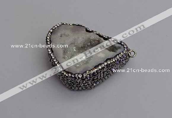 NGP7282 25*35mm - 35*40mm freeform plated druzy agate pendants