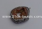 NGP7284 25*35mm - 35*40mm freeform plated druzy agate pendants