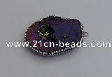 NGP7287 25*35mm - 35*40mm freeform plated druzy agate pendants