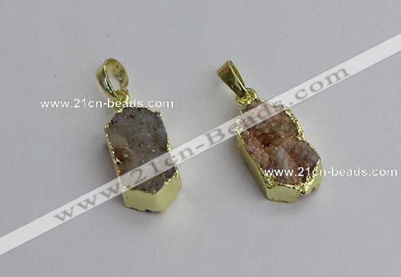 NGP7301 10*20mm freeform druzy agate pendants wholesale