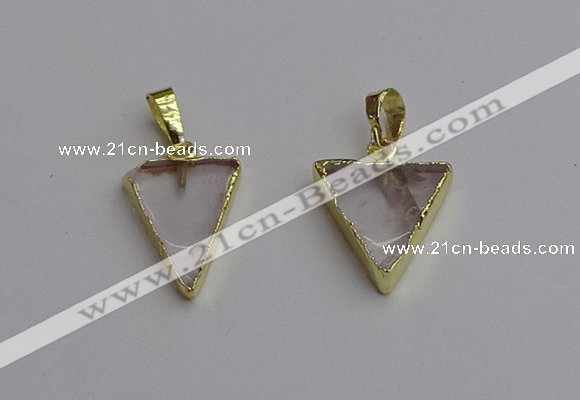 NGP7330 16*18mm - 15*20mm triangle white crystal pendants