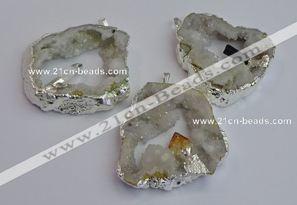 NGP7387 45*50mm - 50*55mm freeform druzy agate pendants