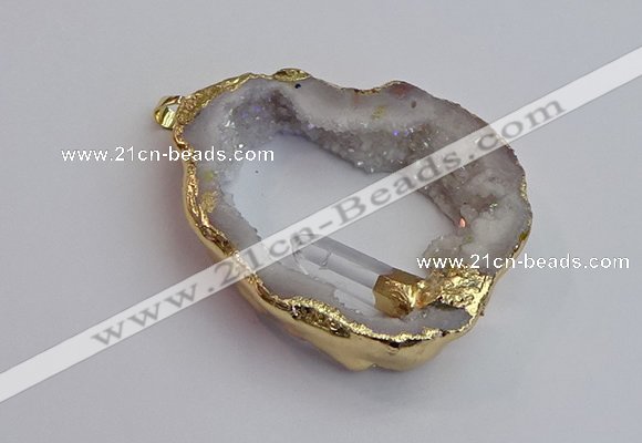 NGP7388 45*50mm - 50*55mm freeform druzy agate pendants