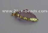 NGP7401 22*30mm - 25*40mm arrowhead plated druzy quartz pendants