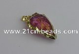 NGP7402 22*30mm - 25*40mm arrowhead plated druzy quartz pendants