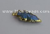 NGP7404 22*30mm - 25*40mm arrowhead plated druzy quartz pendants