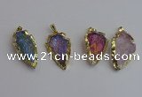 NGP7406 22*30mm - 25*40mm arrowhead plated druzy quartz pendants