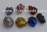 NGP7428 25*35mm - 35*40mm nuggets plated agate pendants