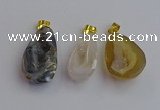 NGP7430 15*25mm - 20*30mm freeform druzy agate pendants