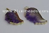 NGP7434 25*45mm - 30*50mm freeform druzy amethyst pendants