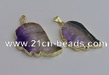 NGP7435 25*45mm - 30*50mm freeform druzy amethyst pendants