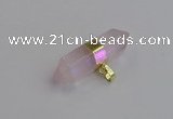 NGP7442 12*45mm sticks rose quartz pendants wholesale