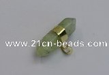 NGP7446 12*45mm sticks green rutilated quartz pendants wholesale