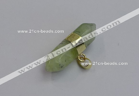 NGP7446 12*45mm sticks green rutilated quartz pendants wholesale