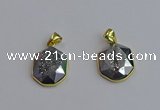 NGP7465 16*18mm freeform plated druzy agate gemstone pendants