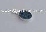 NGP7507 15*20mm oval plated druzy agate gemstone pendants