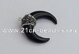 NGP7530 35*38mm horn black agate pendants wholesale