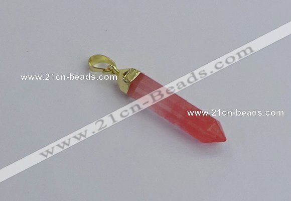 NGP7540 8*40mm sticks cherry quartz pendants wholesale