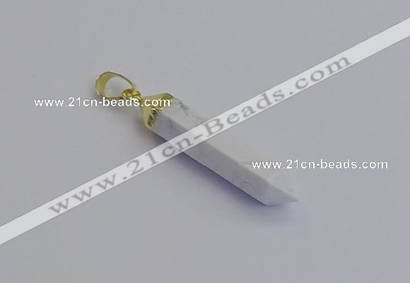 NGP7543 8*40mm sticks white howlite pendants wholesale