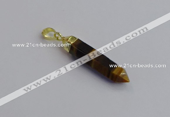 NGP7546 8*40mm sticks yellow tiger eye pendants wholesale