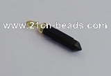 NGP7548 8*40mm sticks black agate pendants wholesale