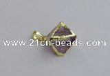 NGP7554 20*22mm amethyst gemstone pendants wholesale