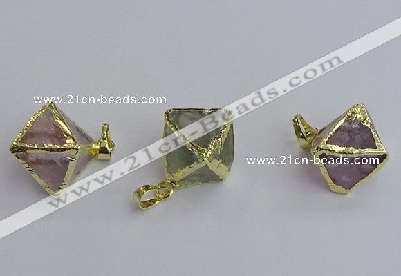 NGP7560 20*22mm mixed quartz gemstone pendants wholesale