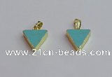 NGP7563 15*16mm triangle white howlite turquoise pendants