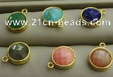 NGP7566 12mm coin mixed gemstone pendants wholesale