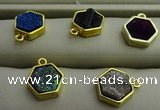 NGP7572 12*12mm hexagon plated druzy agate pendants wholesale