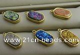 NGP7581 10*15mm oval plated druzy agate pendants wholesale