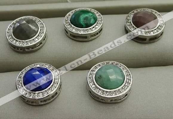 NGP7583 16mm coin mixed gemstone pendants wholesale