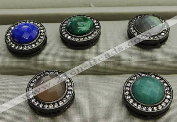 NGP7585 16mm coin mixed gemstone pendants wholesale