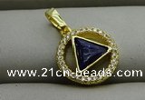 NGP7598 13mm coin lapis lazuli gemstone pendants wholesale